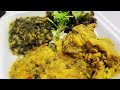 Dhal Rice Bhagi and Curry Chicken