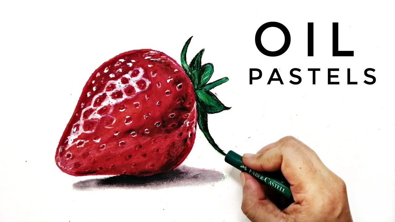 HD 3D STRAWBERRY DRAWING EASY OIL PASTEL DRAWING HOW TO DRAW YouTube