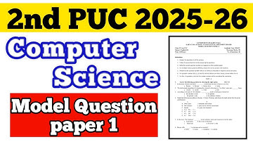 💥 2nd PUC COMPUTER SCIENCE MODEL QUESTION PAPER 1 || 2025-26 #puc #viral #cs