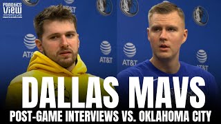 Luka Doncic & Kristaps Porzingis React to KP's Frustrated Sidelines Moment, Dallas Win vs. Thunder