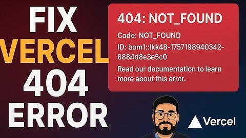 Vercel 404 Error Solve | How to Fix 404 Not Found in Vercel (Hindi)