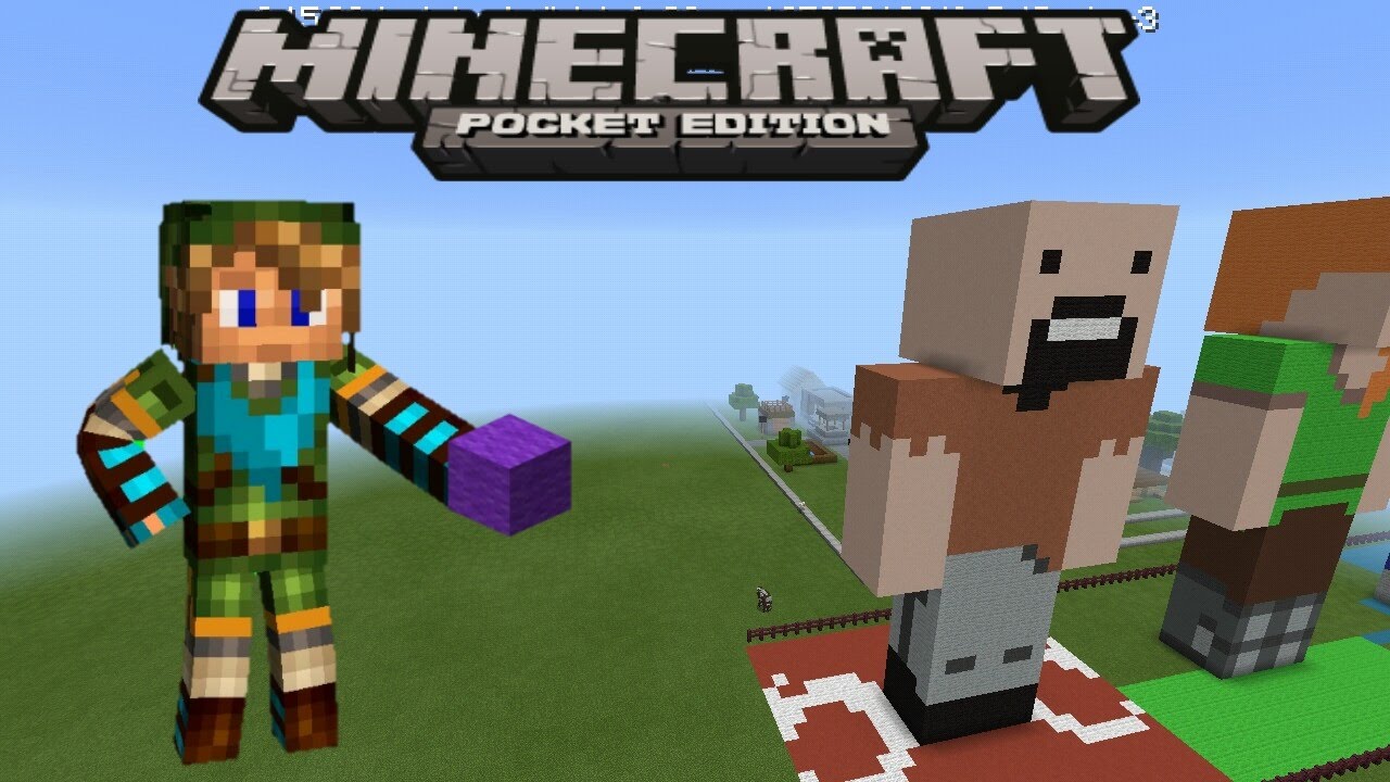 Minecraft Pe Tutorial Estatua de notch - YouTube