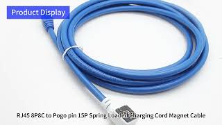 RJ45 Network Lan Connector with Spring Loaded Pogo Pin Cable, 15Pin Pogo Pin Network Cable