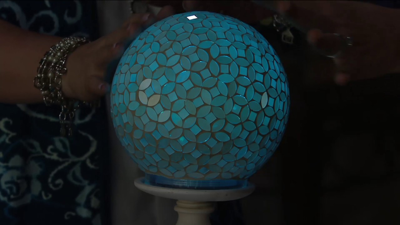 Mosaic Pearl Sphere with MultiFunction Light by Valerie on QVC YouTube