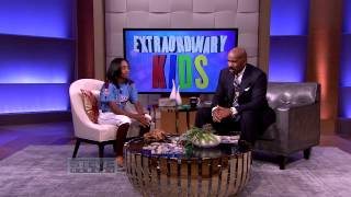 Mo'ne Davis shows Steve Harvey a few moves