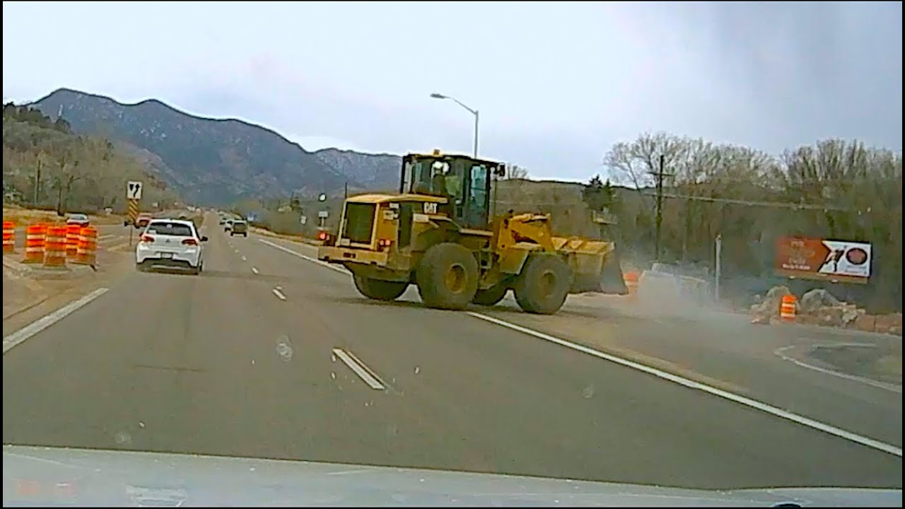 Instant Karma: Driver run off Road by Front Loader
