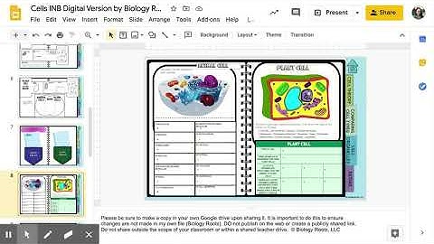 Cells INB Digital Version by Biology Roots - Google Slides