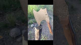 Hacha Vikinga De Caza - Creada De Un Disco De Arado.