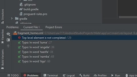 Top level element is not completed : android studio error