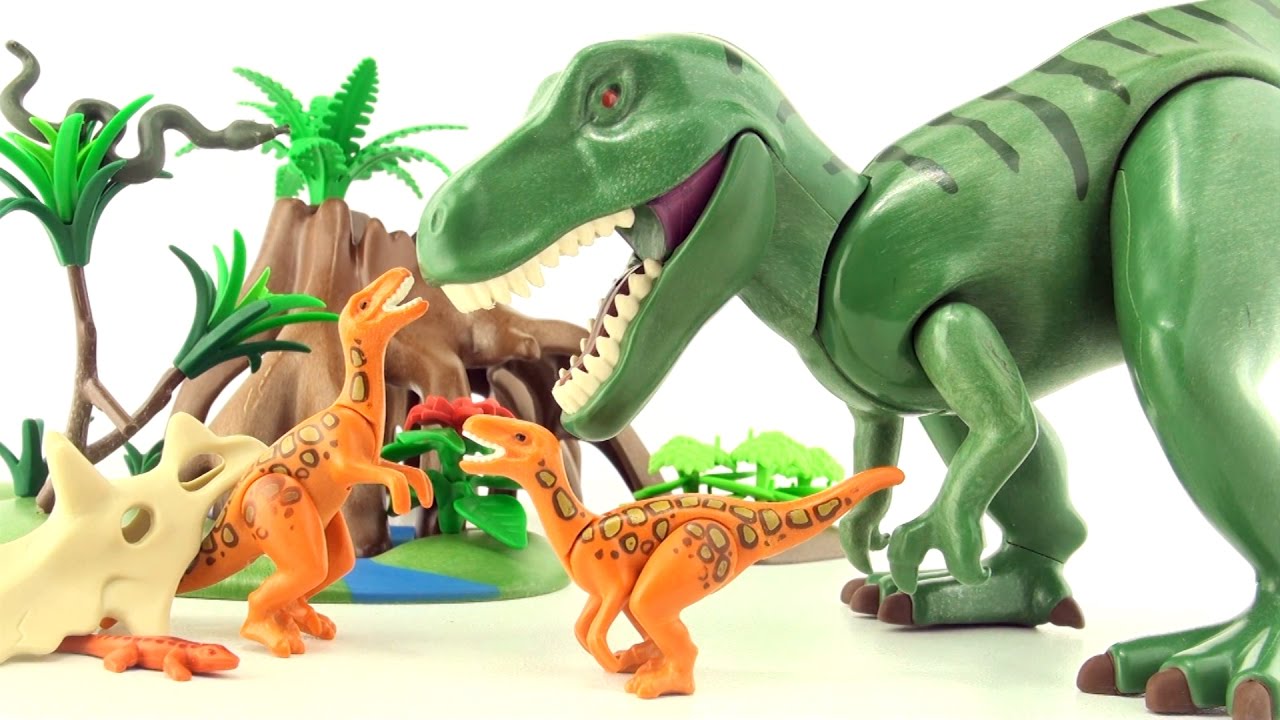 Kosciuszko musiker strategi Playmobil Tyrannosaurus Rex with Velociraptors 4171 - T-Rex Dinosaur Toys -  Dinosaurier Spielzeug - YouTube