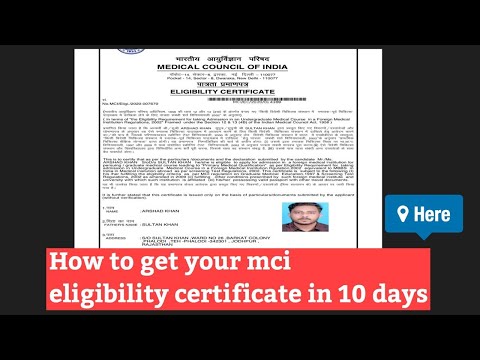 HOW TO GET YOUR MCI ELIGIBILITY CERTIFICATE IN10 DAYS (2020) COMPLETE DETAILED TUTORIAL STEP BY STEP