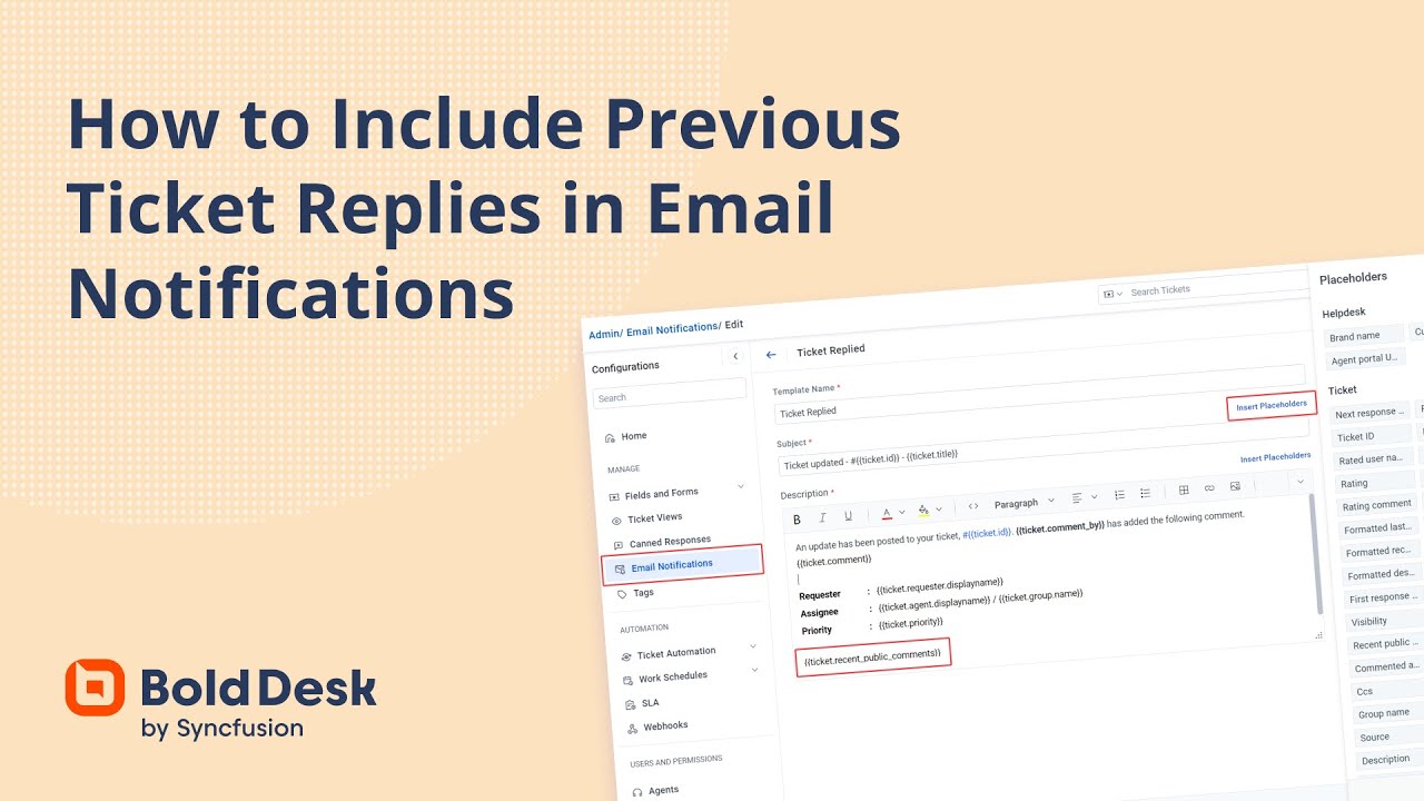 How to Include Previous Ticket Conversations in Email Notifications