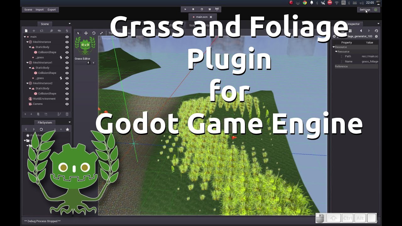 grass foliage plugin 4 godot tutorial 01 - YouTube