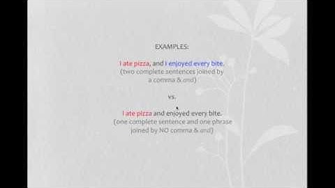 Commas and Coordinating Conjunctions