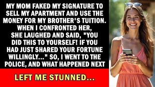 My mom faked my signature to sell my apartment and fund my brother’s college. When I called…