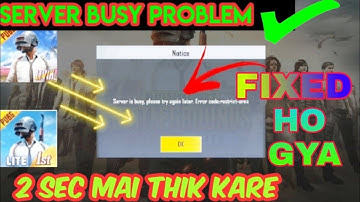 Surver is busy - Error Code - Restricted Area | How to Play pubg without vpn apps | 100% solve | 👍