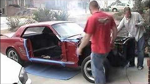 1966 Mustang 302 First Start Open Headers