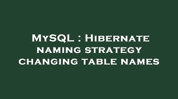 MySQL : Hibernate naming strategy changing table names