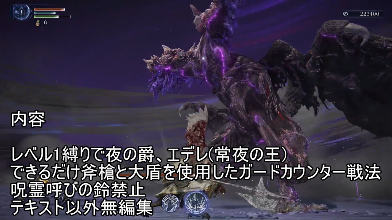 常夜の王  強化エデレ  レベル1 守護者ソロ エルデンリング ナイトレイン