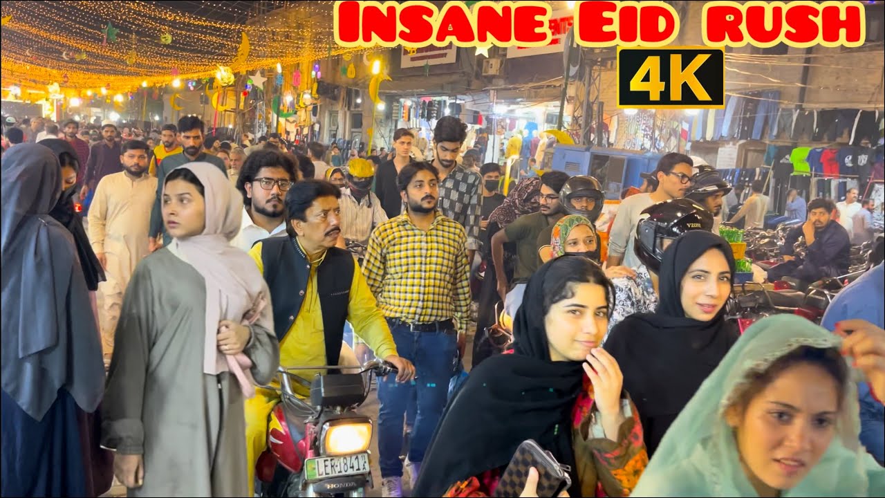Lahore 🇵🇰 EPIC Eid Shopping Rush | Jam-Packed Old City Bazaars Walk 4K