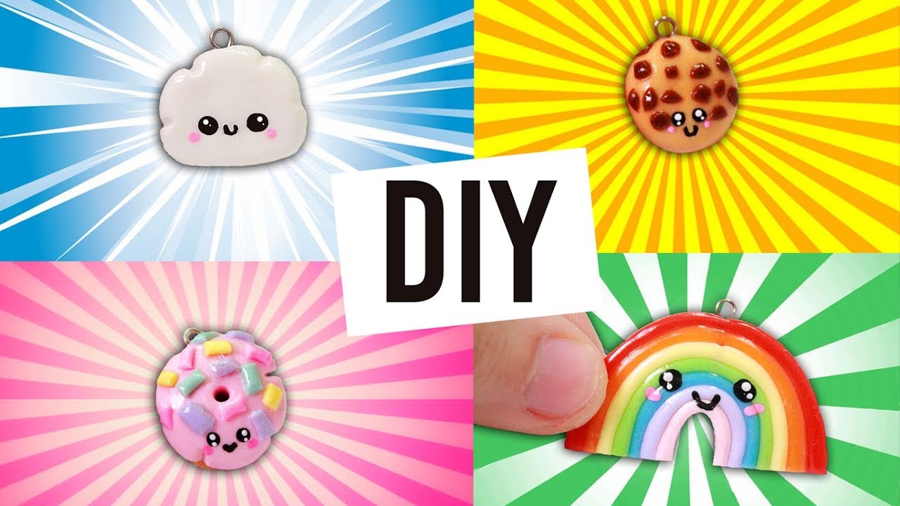 DIY - CHARM KAWAII FOFOS - NUVEM, COOKIE, DONUT e ARCO-ÍRIS - por Prih Gomes