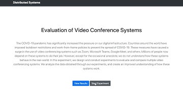 Distributed Systems: Demo for Evaluation of Video Conference Systems Project