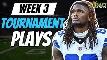 NFL Week 3 DraftKings Top Tournament Plays & Games Stacks | NFL DFS Picks