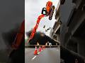 Excavator Falls From Bridge During Construction! 😱 | JCB Accident Moment