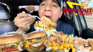 ASMR Eating In N Out Double Double Animal Style Burger + Animal Style Fries