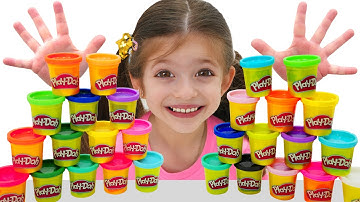 Adel is Making Shapes with Play-Doh | Best Learning Video for Toddlers!