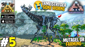 STRYDER TAME GONE WRONG 😱 + Best Mutagel Farming Guide | ARK Genesis 2 Mobile