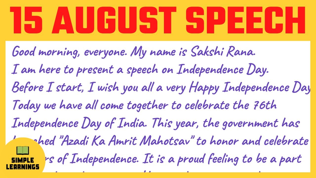 a speech on independence day 2022 in english