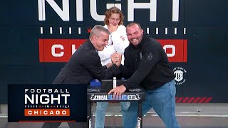 Bears QB Tyson Bagent and his dad Travis stop by FNIC to arm wrestle David Haugh
