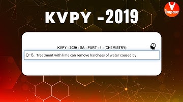 KVPY 2019 SA Chemistry  Part I  Q 36 Ans C Hydrogen Hardness of Water Shubhang Sir