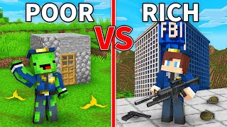 Mikey Poor FBI vs JJ Rich FBI in Minecraft (Maizen)