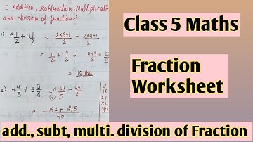 Fraction from Class 5th | Class 5th Fraction Worksheet | Fraction | Homeworkcorner