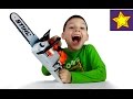 Игрушки для детей Бензопила Распаковка игрушки Kids chainsaw uboxing