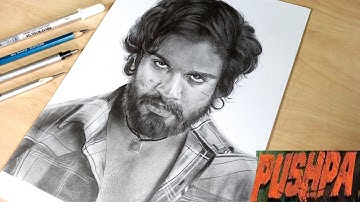 Allu Arjun Drawing | Pushpa drawing | Hyper realistic portrait #alluarjun