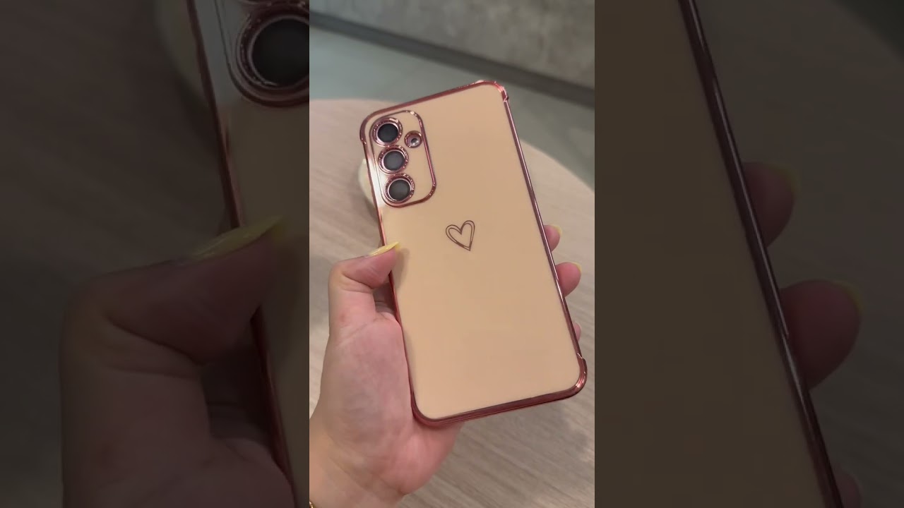 UNICASE - Electroplating Crack Chrome Love Colour Case untuk Samsung A35 warna Peach