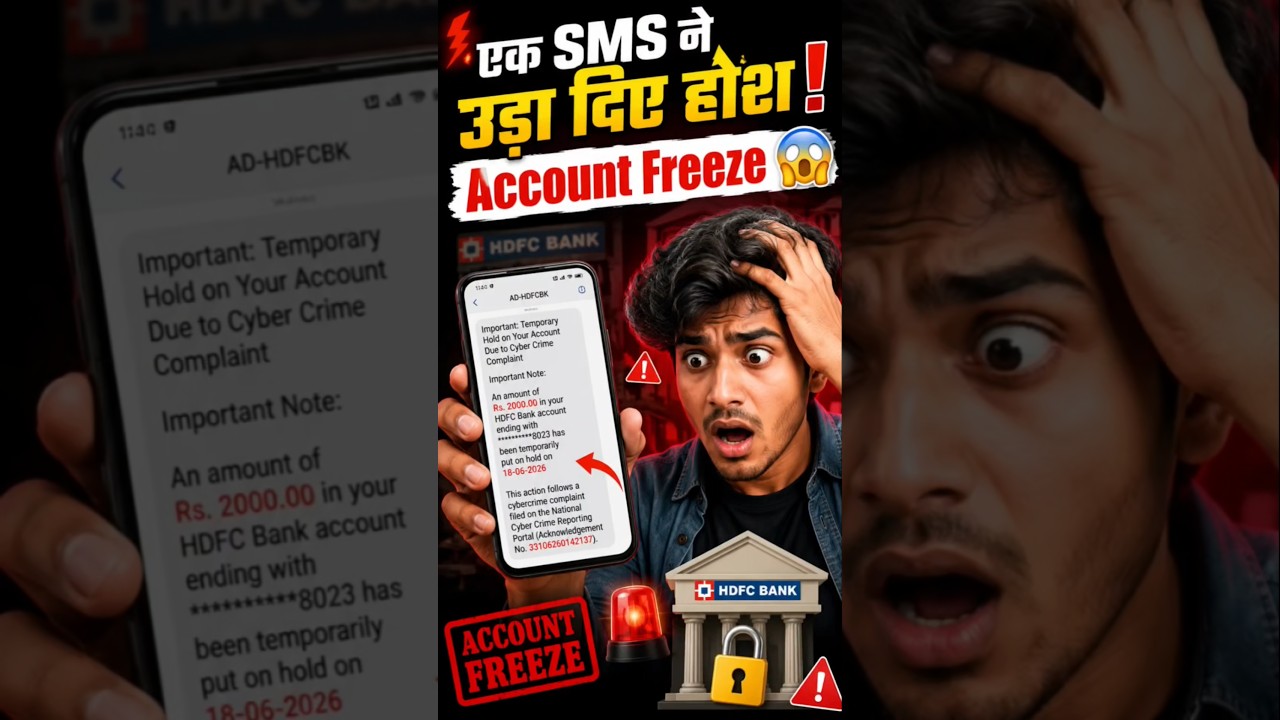 🚨 एक SMS ने मेरा Account Freeze कर दिया! 😱 #bankfreeze #cybersecurity #cybercrime