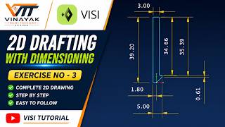 VISI 2D Drafting with Dimensioning | Exercise No. 3 | Step-by-Step Tutorial