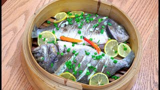 Steamed Fish  How To Steam Fish  Whole Fish Recipes  Sea Bream  Youtube  Lemongrass Fish