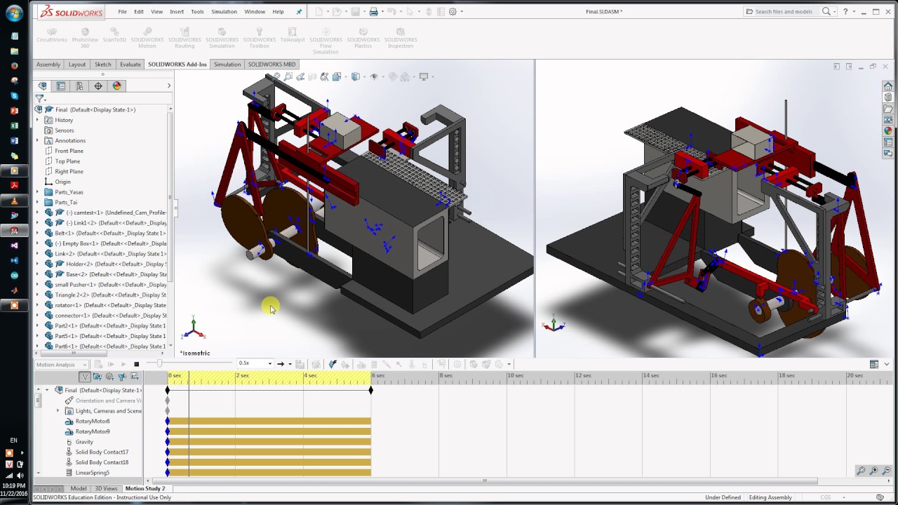 Design and simulation of a packing system using SolidWorks - YouTube