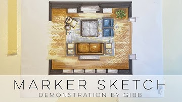 How to render a furniture plan with markers - medium to light colors