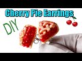 Polymer clay cherry pie earrings tutorial diy clay earrings