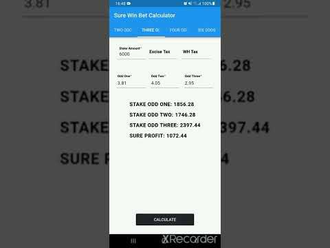 How to use sure bet win calculator app - video from Surebetwincalculator