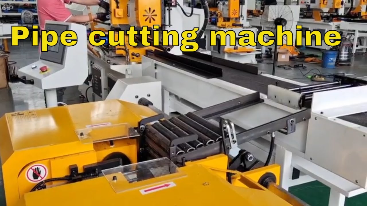 AUTOAMTIC STEEL PIPE CUTTING AND CHAMFERING MACHINE TUBE CUTTING