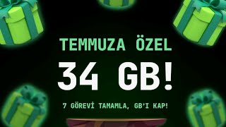 Tüm Hatlarda Geçerli Bedava 34 Gb İnternet Bedava İnternet Turkcell Vodafone Türk Telekom Ücretsiz
