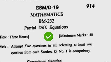 2019 Kuk BSc 1st Sem Maths Partial Differential Equation Question Paper