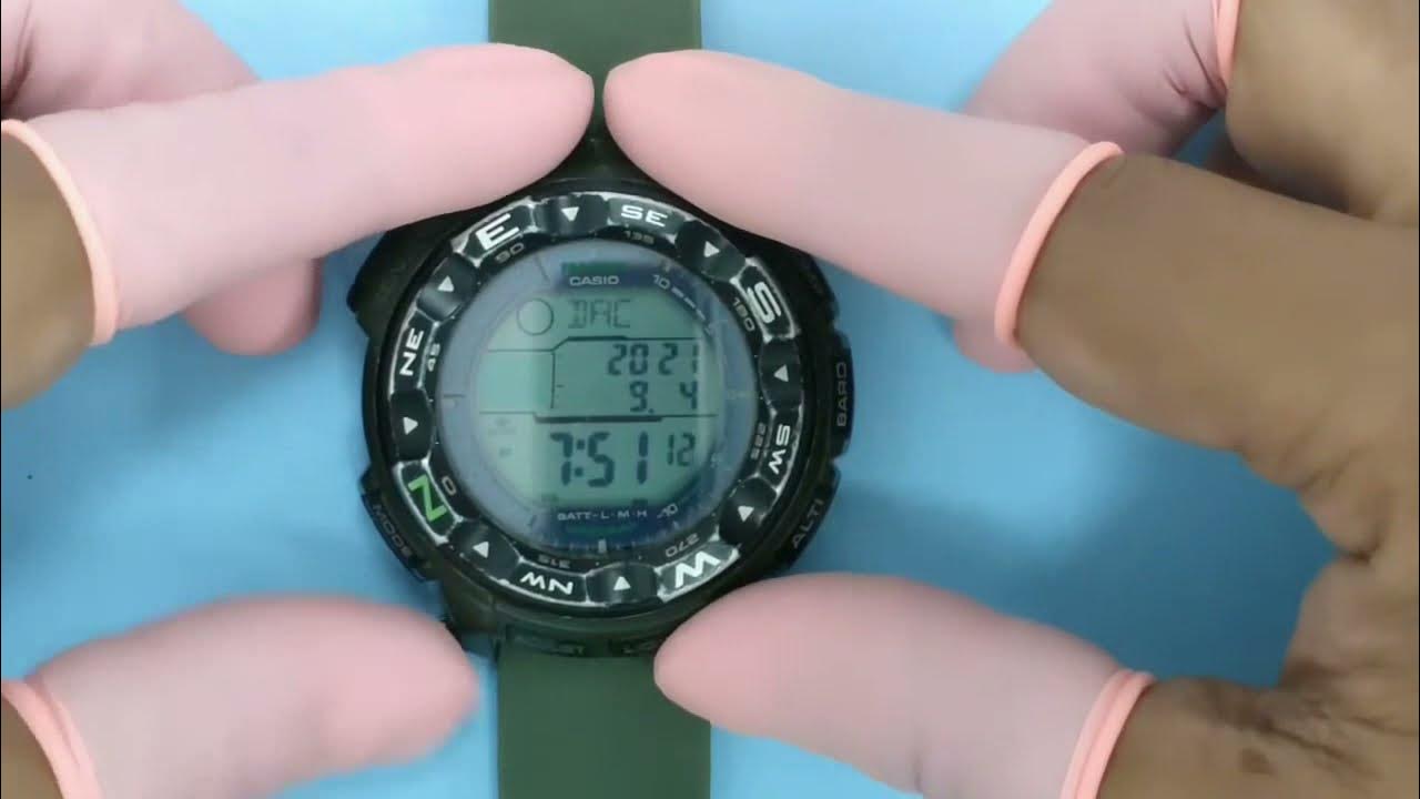 Casio Pro Trek Tough solar PRW2500B Time setting tutorial 